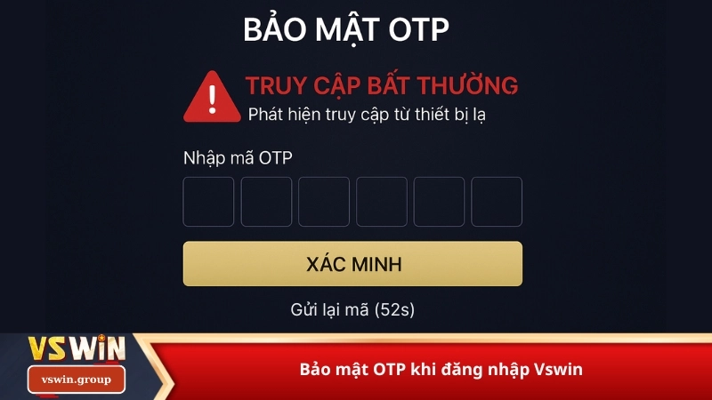 Bảo mật OTP khi đăng nhập Vswin