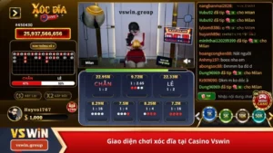Giao diện chơi xóc đĩa tại Casino Vswin