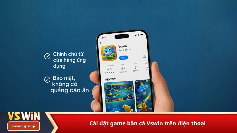 Cài đặt game bắn cá Vswin trên điện thoại