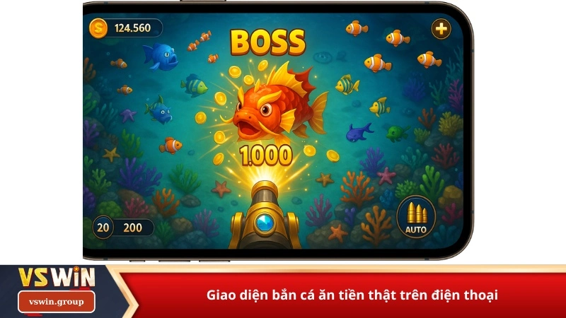 Giao diện bắn cá ăn tiền thật trên điện thoại