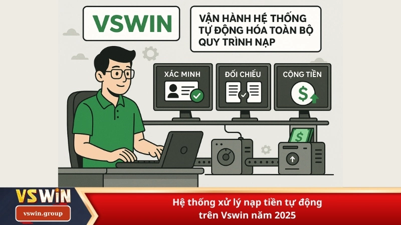 Hệ thống xử lý nạp tiền tự động trên Vswin năm 2025