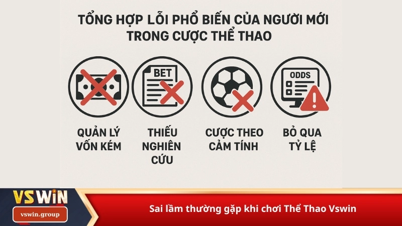 Sai lầm thường gặp khi chơi Thể Thao Vswin