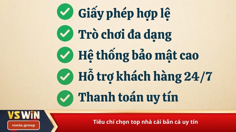 tiêu chí chọn top nhà cái bắn cá uy tín